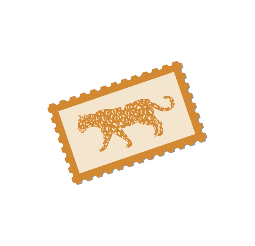 Selo postal com onça